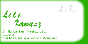 lili kanasz business card